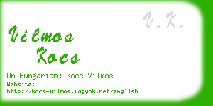 vilmos kocs business card